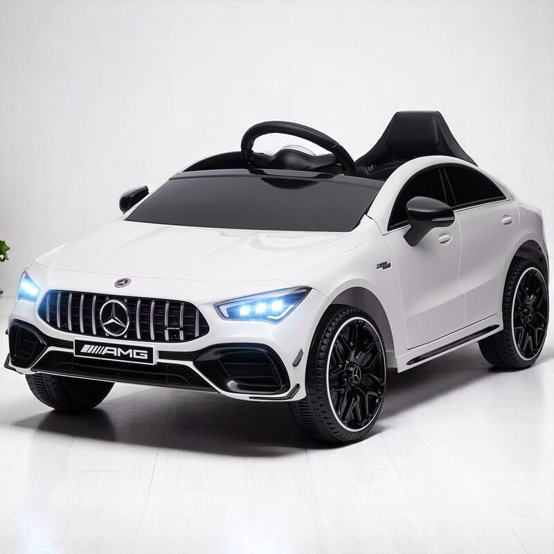 12V Licensed Electric Car Mercedes-AMG CLA 45 Ride-On Car for Kids with Remote Control, LED Lights, Music - Electric Vehicle