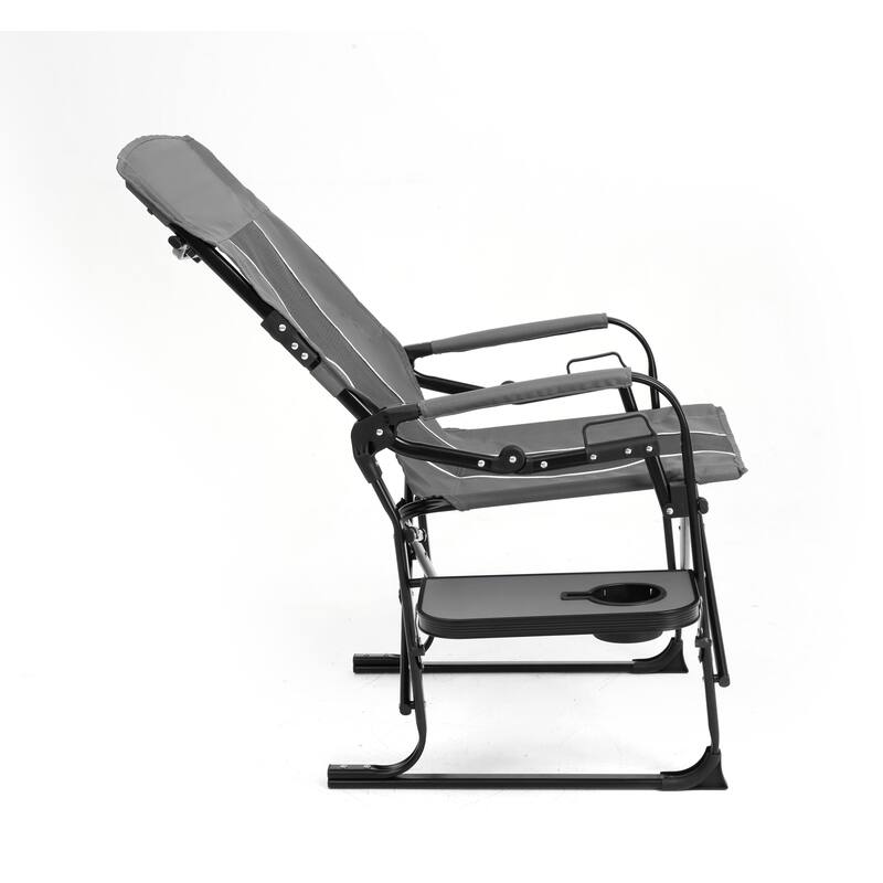 Oversized Portable Folding Camping Chair with Side Table and Pocket