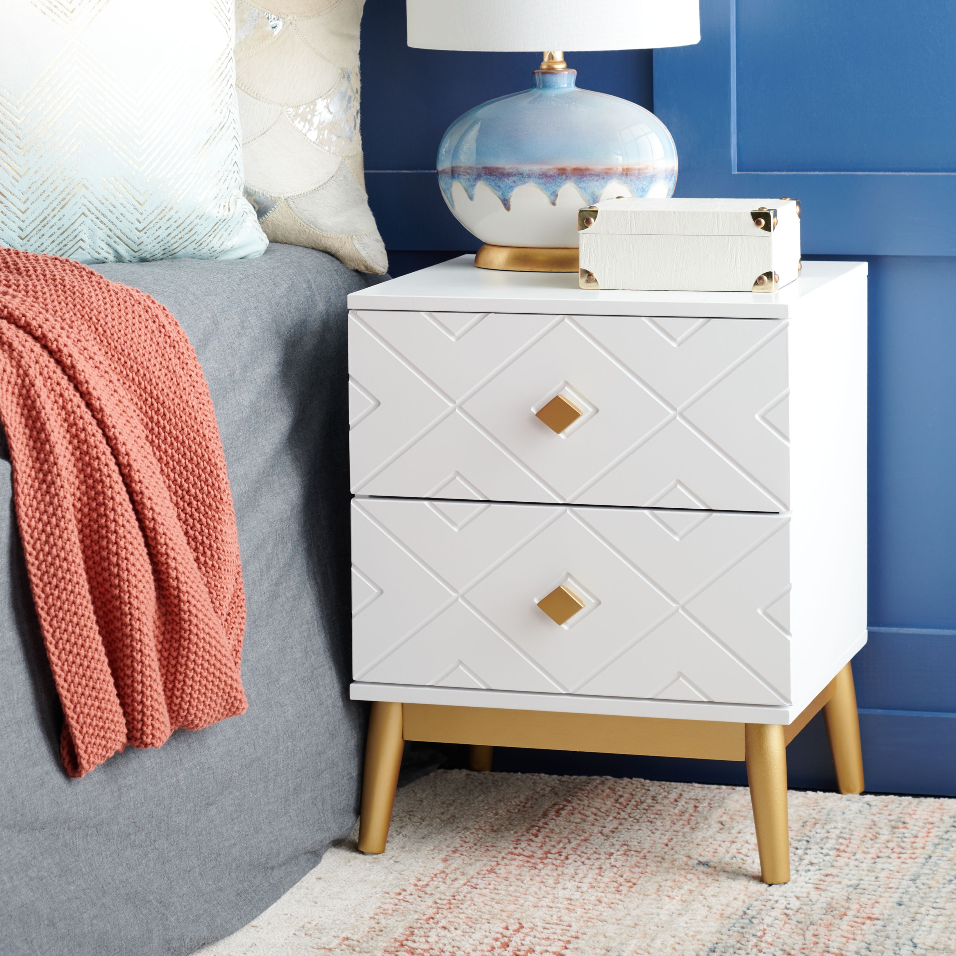Patterned bedside table deals