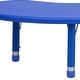 preview thumbnail 9 of 41, 35"Wx65"L Half-Moon Plastic Adjustable Activity Table for 8 - 65"D x 35"W x 14.5" - 23.75"H