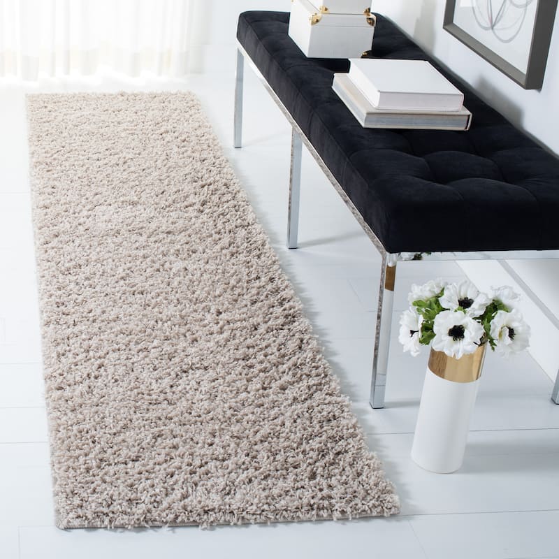 SAFAVIEH Venus Shag Durime 1.75-inch Thick Rug - 2'2" x 10' Runner - Taupe