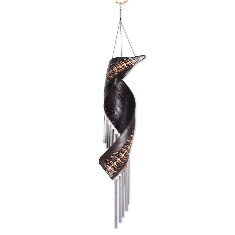 Novica Handmade Morning Melody Coconut Fiber Windchime