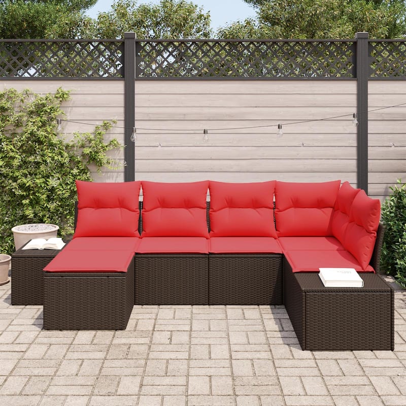 vidaXL 7 Piece Garden Sofa Set with Cushions - 103.9×60.6×27.2