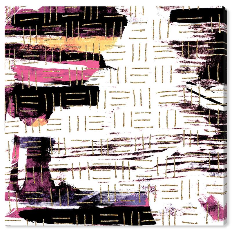 Wynwood Studio Canvas Abstract Cranberry Textile Repetition White and Modern & Contemporary Wall Art Canvas Print