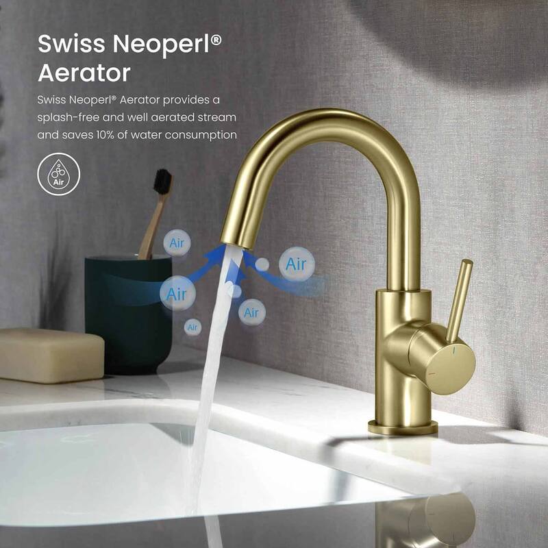Circular Single Handle High-Arc Bathroom Sink Faucet with Pop Up Drain