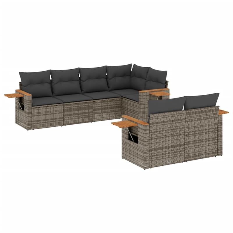 vidaXL Garden Sofa Set Grey - 24.4 x 33.5 x 27.2