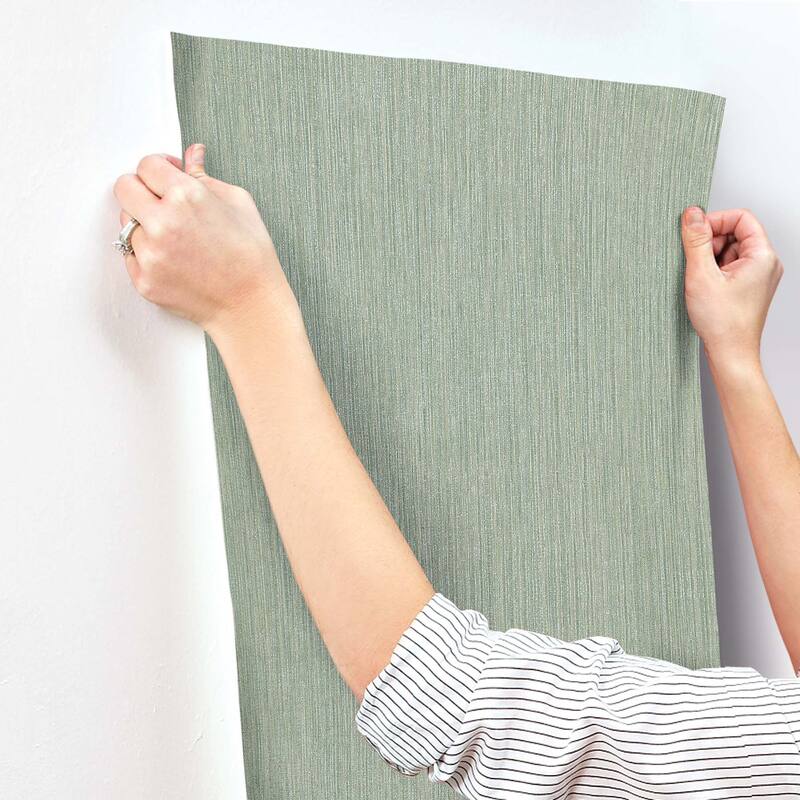 York Wallcoverings Washed Ramie Sea Glass Wallpaper
