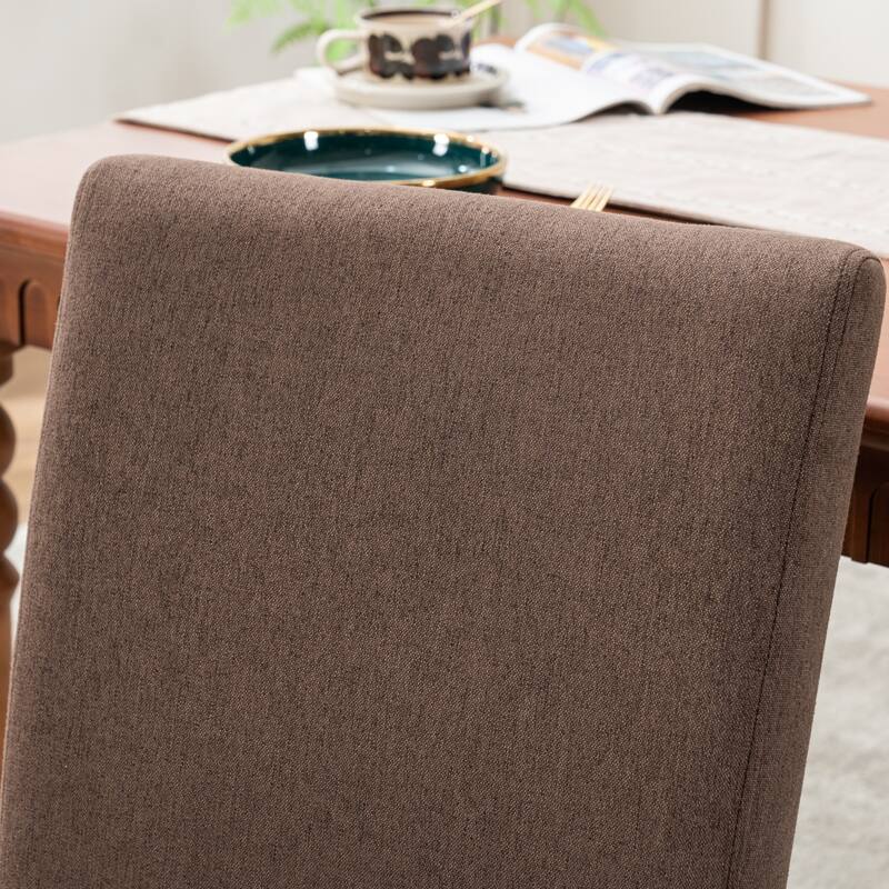 Upholstered Modern Dining Chairs, Linen Fabric Side Chairs Set of 2