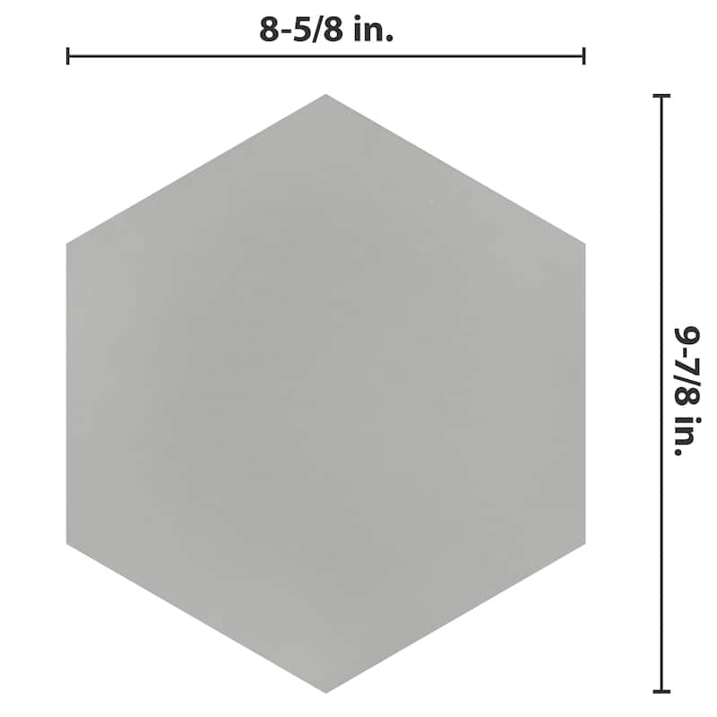 Merola Tile Textile Basic Hex Silver 8-5/8" x 9-7/8" Porcelain Floor and Wall Tile