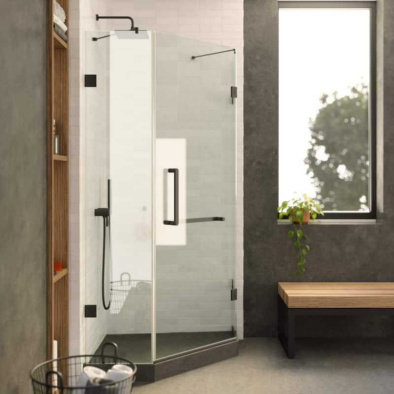 Fine Fixtures Shower Enclosure Neo Angle Frameless Tempered Glass
