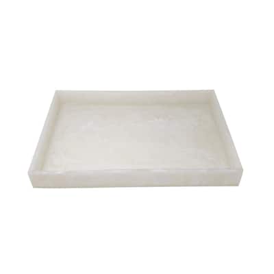 White Resin Rectangular Tray L 18.1" X W 11.81" X H 1.97" - White