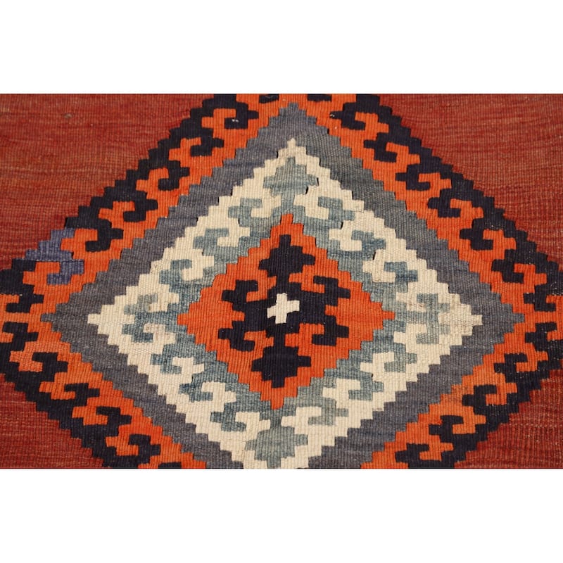 Kilim Qashqai Persian Vintage Rug Hand-Woven Tribal Wool Carpet - 5'1"x 8'2"