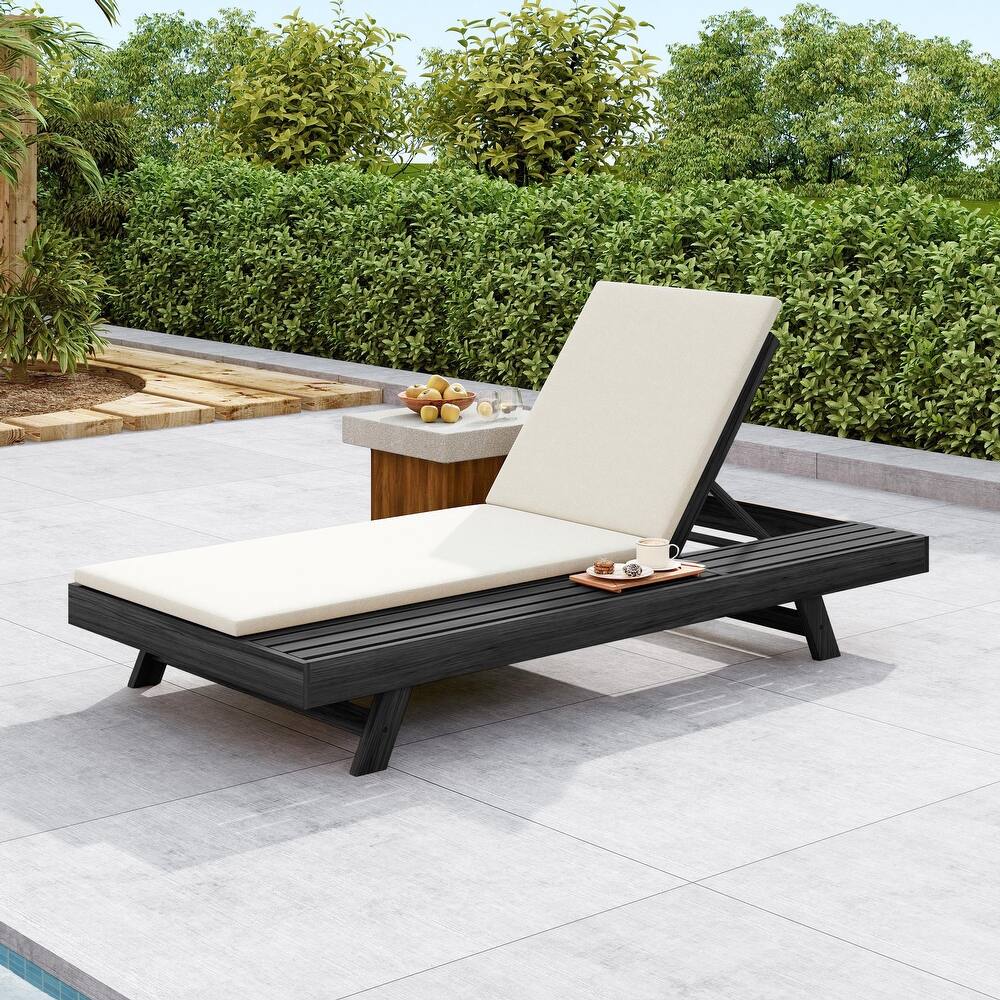 Christopher Knight Home - Molino Modern Outdoor Acacia Wood 4-Position Adjustable Chaise Lounge with Water-Resistant Cushion