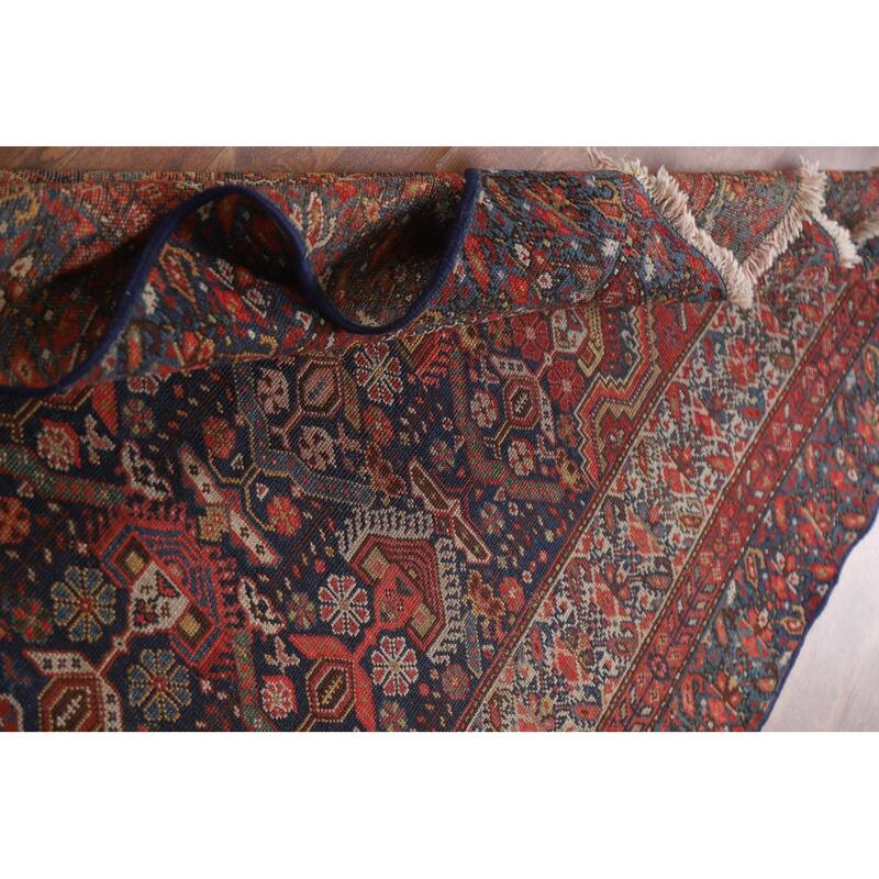 Pre-1900 Antique Bakhtiari Persian Area Rug Handmade Wool Carpet - 4'8"x 6'1"