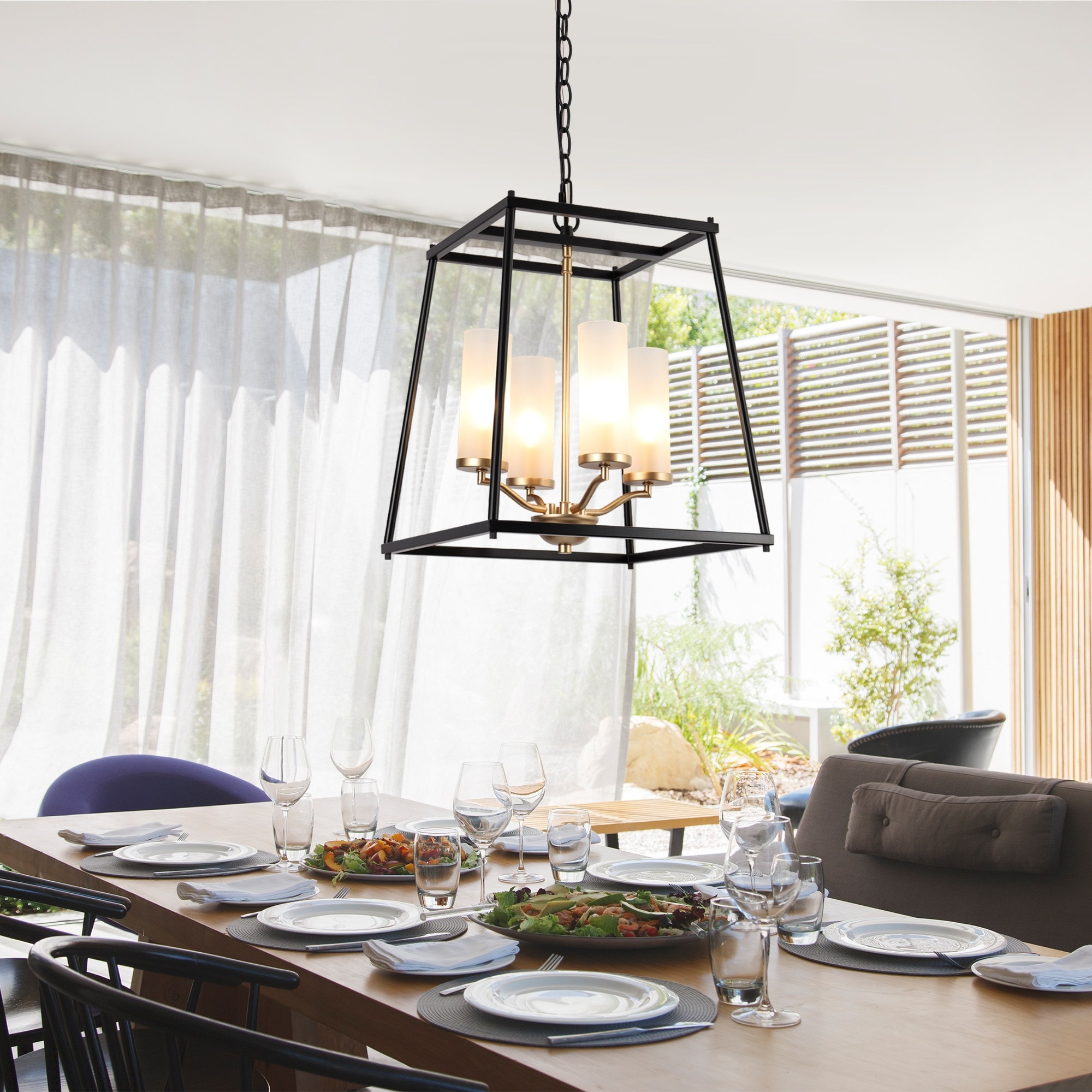 Geometric glass shop pendant light