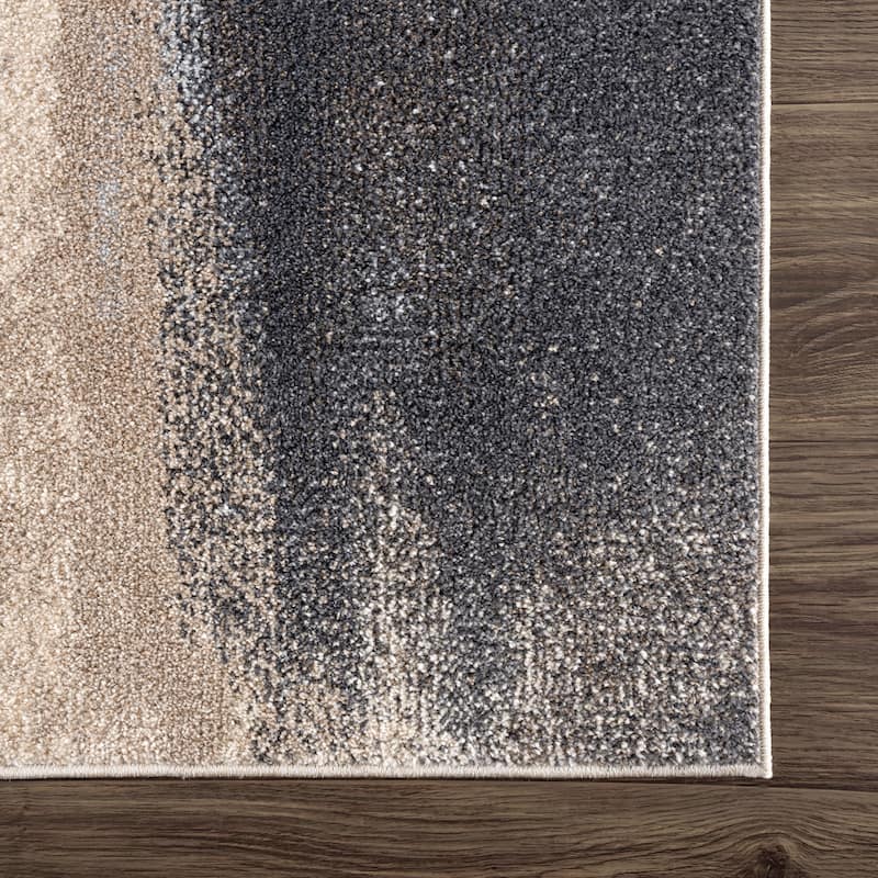 Abani Rugs Sahara SAH120A Wall of Sand Beige Dark Brown Area Rug
