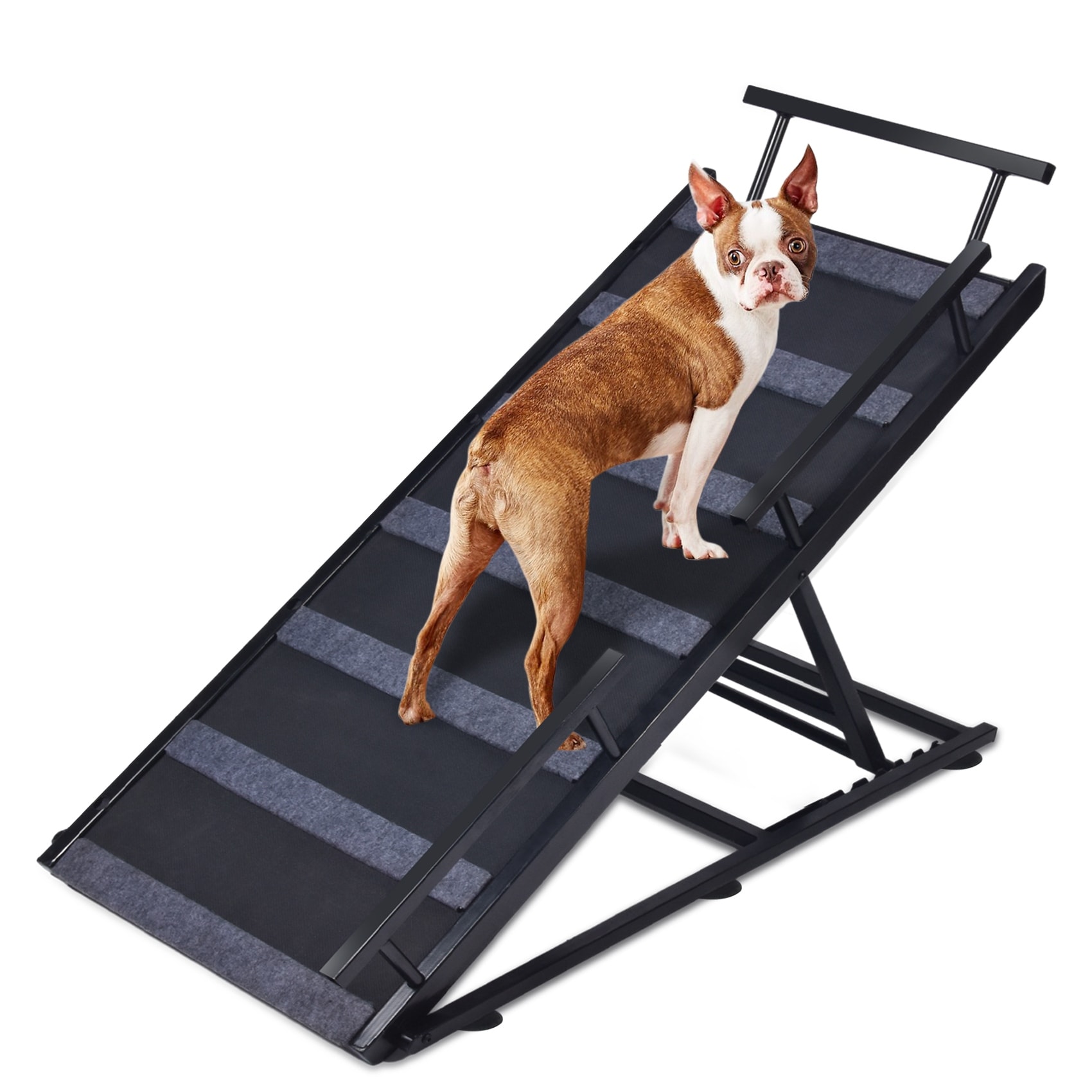 Dog Ramp for Bed, Metal Dog Ramp for Car, Folding Pet Ramp with