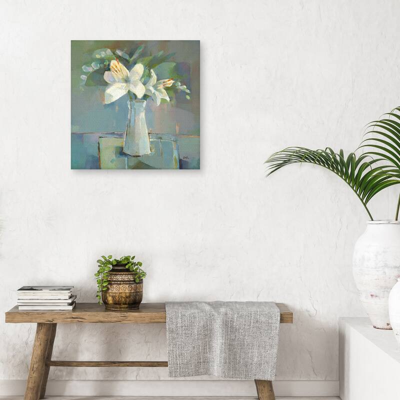 Lillies and Freesias by Sarah Simpson Canvas Art Print by Sarah Simpson Canvas Art Print