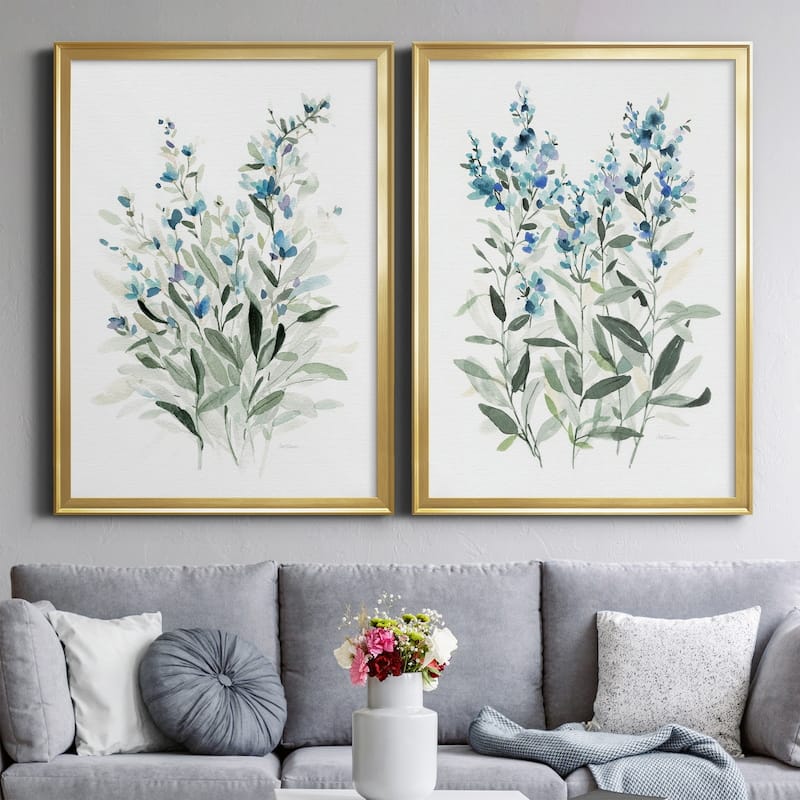 Delicate Blue Botanical I Premium Framed Print - Ready to Hang - Multi-Color