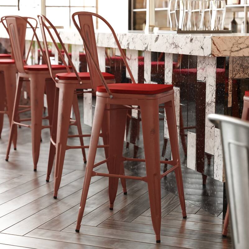 All-Weather Bar Height Stool with Poly Resin Seat