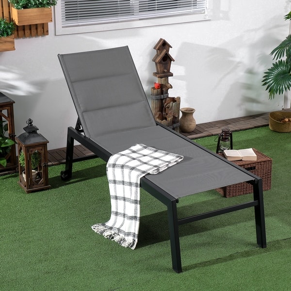 Outsunny Outdoor Chaise Lounge Chair, Pool & Sun Tanning Chair with