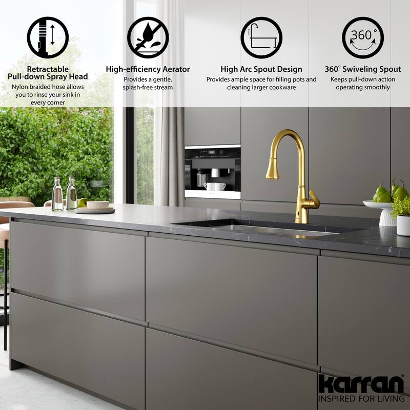 Karran Kadoma Touchless One-Handle Triple Function Sprayer Kitchen Faucet