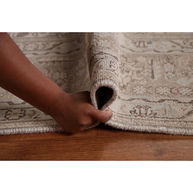 Distressed Tabriz Persian Vintage Area Rug Hand-knotted Wool Carpet - 6'10" x 9'6"