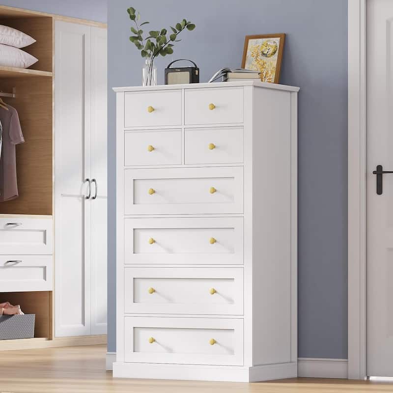 8 Drawers Tall Dresser for Bedroom 55.1H Tall Dressers Chest of Drawers