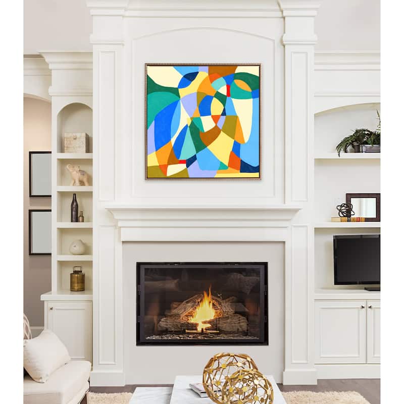 Kate and Laurel Sylvie Beaded Begonia Po Framed Canvas by Teresa Rego