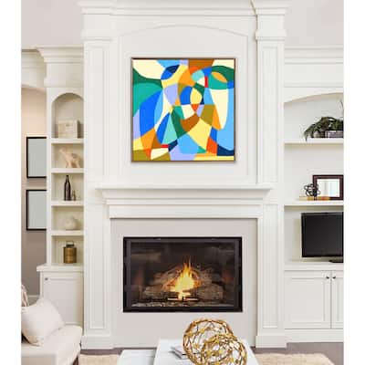Kate and Laurel Sylvie Beaded Begonia Po Framed Canvas by Teresa Rego