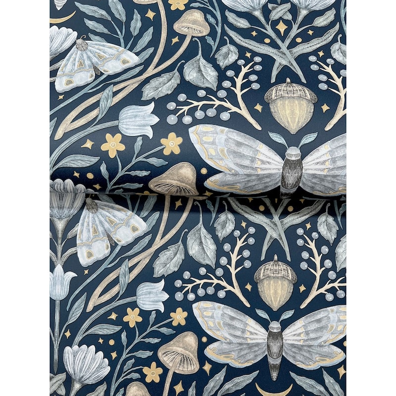 Chesapeake Mystic Moth Navy Forest Magic Wallpaper