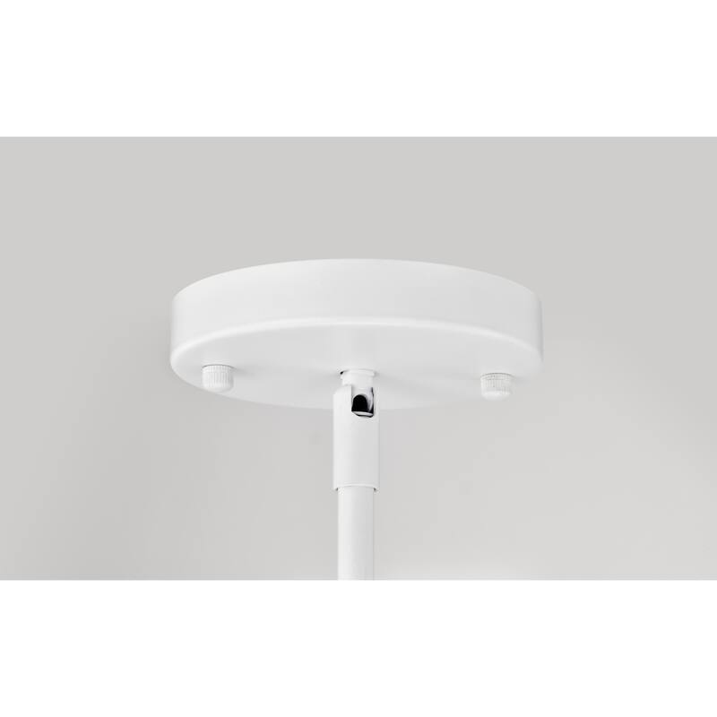 Daelan White Pendant Light with Dimpled Clear Glass Bell Shade
