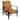 Shepherd - Channel Back Lounge Chair - Solid Teak Wood - Medium Stain Finish - Saddle Color Genuine Leather
