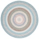 preview thumbnail 1 of 14, SAFAVIEH Handmade Braided Robena Machine Washable Country Rug 5' Round - Beige/Light Blue - Round