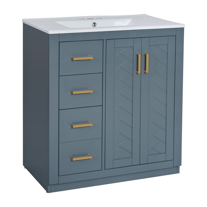 30" Bathroom Vanity with Ceramic Sink