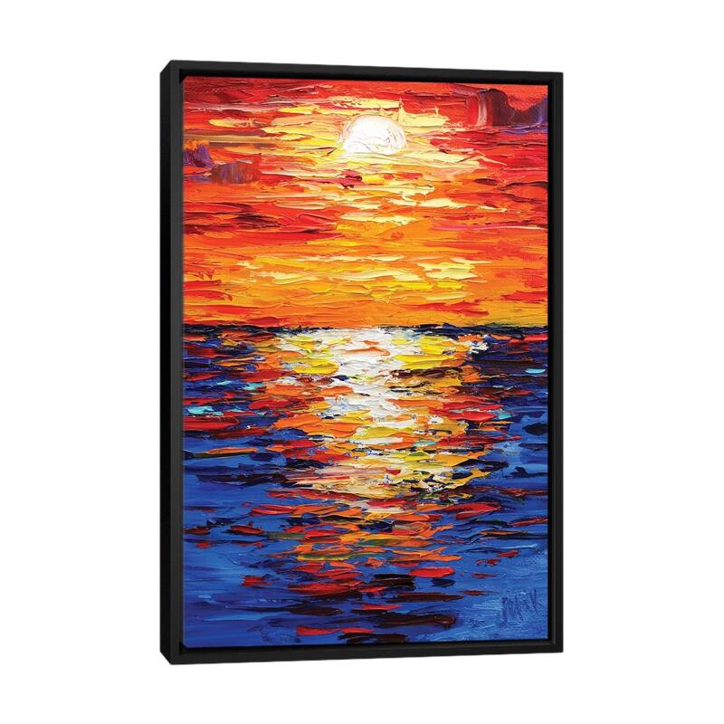 iCanvas "Orange Sunset" by Nataly Mak Framed Canvas Print - Black - 40x26