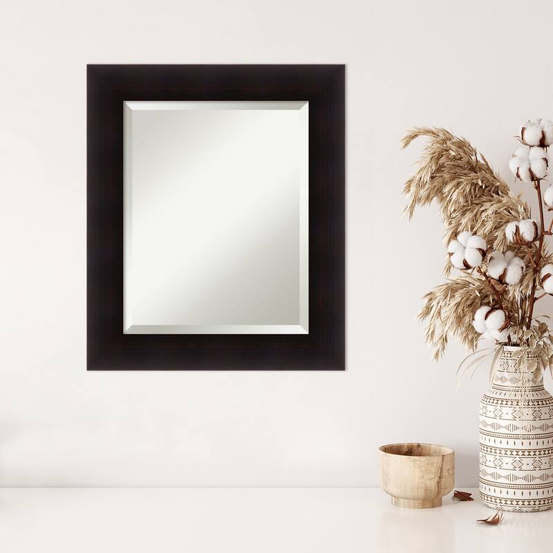Beveled Wood Wall Mirror - Portico Espresso Frame