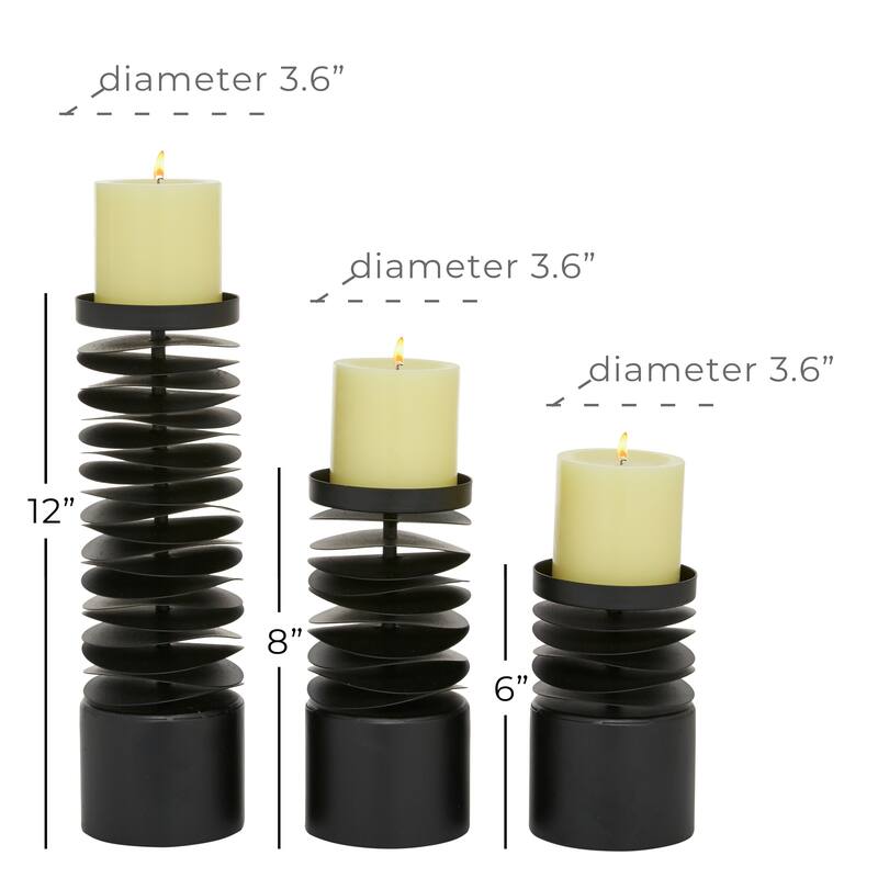 Black Metal Candle Holder (Set of 3)