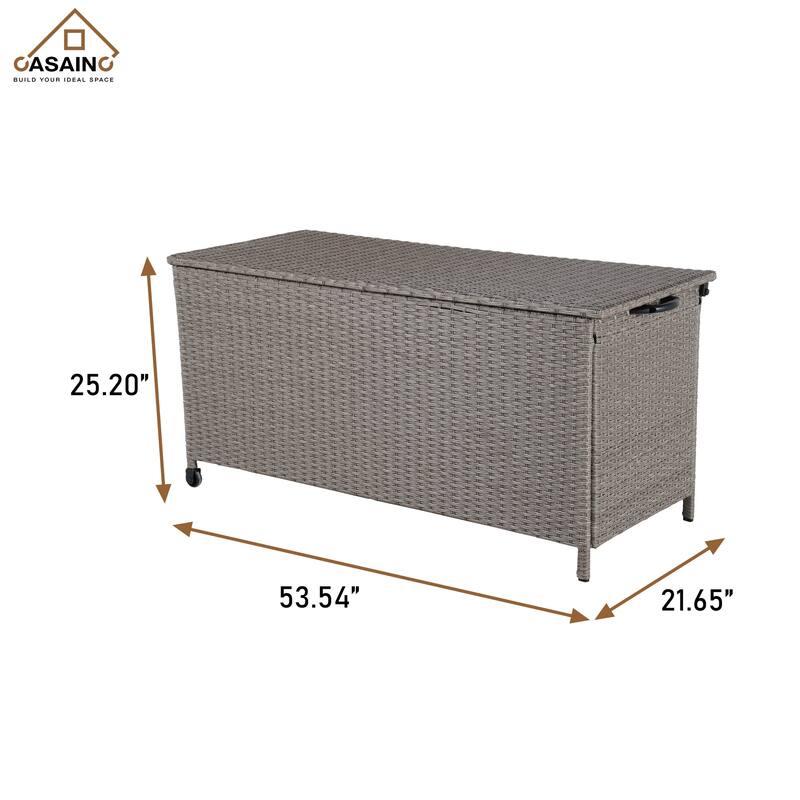 Iron Wicker Storage Cabinet on Wheels (Double Air Rods)-Brown