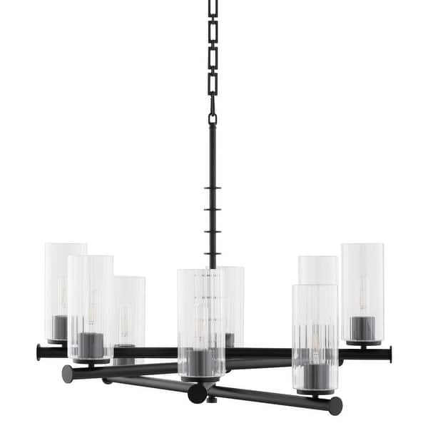 slide 2 of 9, Quorum International 641-8 Mercier 8 Light 32" Wide Chandelier Matte Black