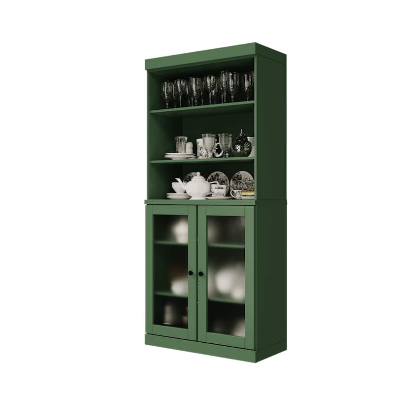 100% Solid Wood 32" Kitchen Pantry Cabinet with 2 Doors by Palace Imports