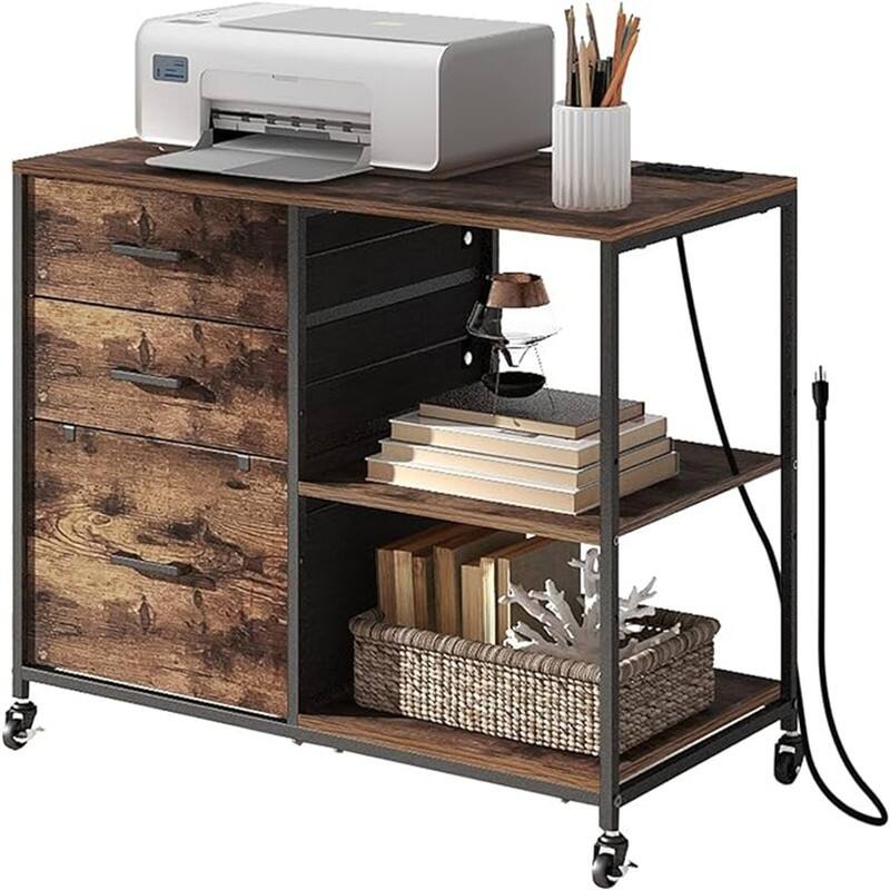 Lateral File Cabinet - 15.75"D x 31.5"W x 26.37"H - Wood Finish - Brown