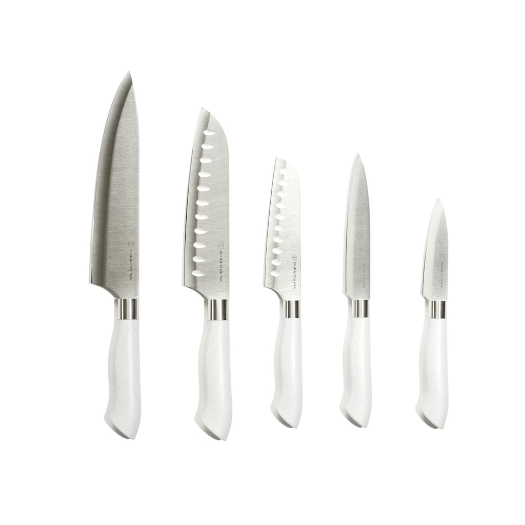 Dura Living EcoCut 10-Piece Kitchen Knife Set - High Carbon Stainless Steel Blades, Eco-Friendly Sustainable Handles