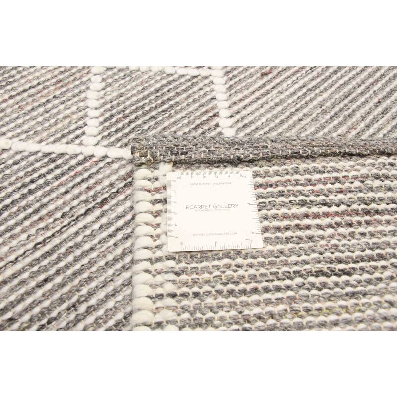 ECARPETGALLERY Braid weave Sienna Grey Wool Rug - 5'3 x 7'8