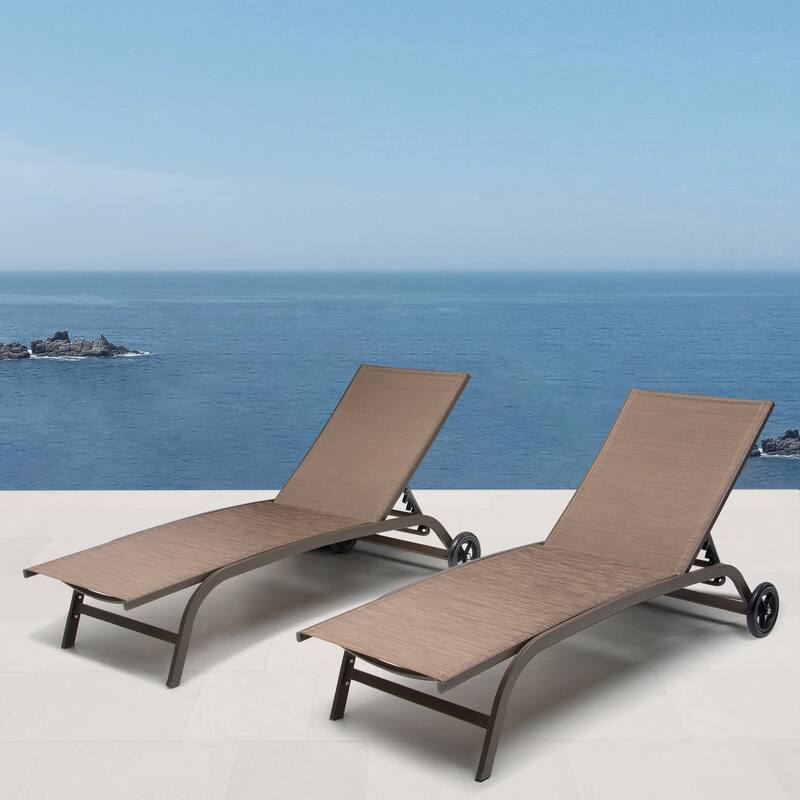 VredHom Adjustable Chaise Lounge Chair with Wheels