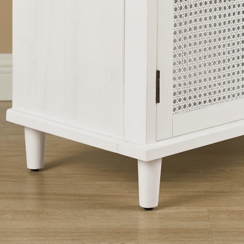 Art Leon Woven Rattan Wicker Accent Cabinet