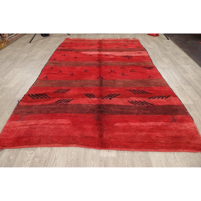 Tribal Moroccan Oriental Home Decor Area Rug Wool Hand-knotted - 6'5" x 10'5"