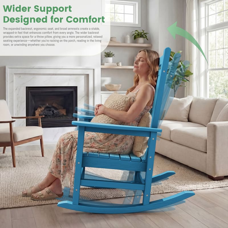 Modern High-Back Rocking Adirondack Chair All Weather