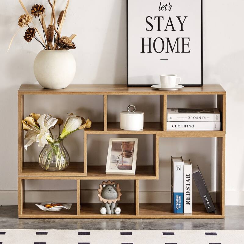 2-Piece Cube TV Stand, 2-Tier L-Shaped TV Stand, Free Combination Media with Open Storage Bookcase Shelf, for Living Room