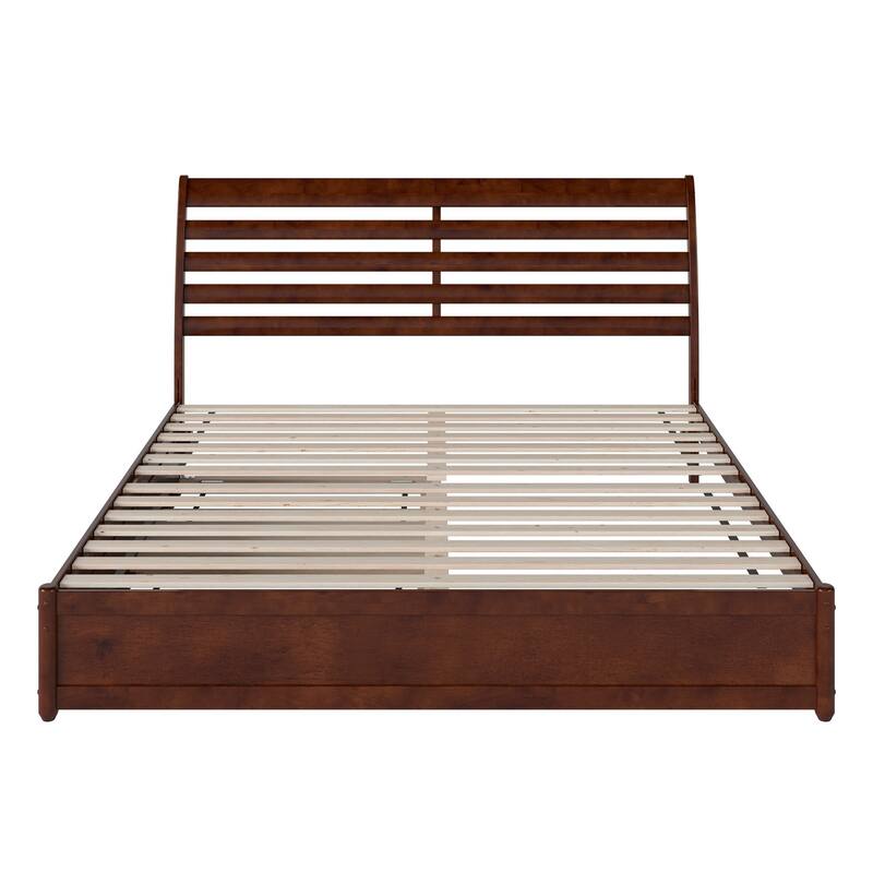 Emelie Platform Bed with Panel Footboard and Twin XL Trundle